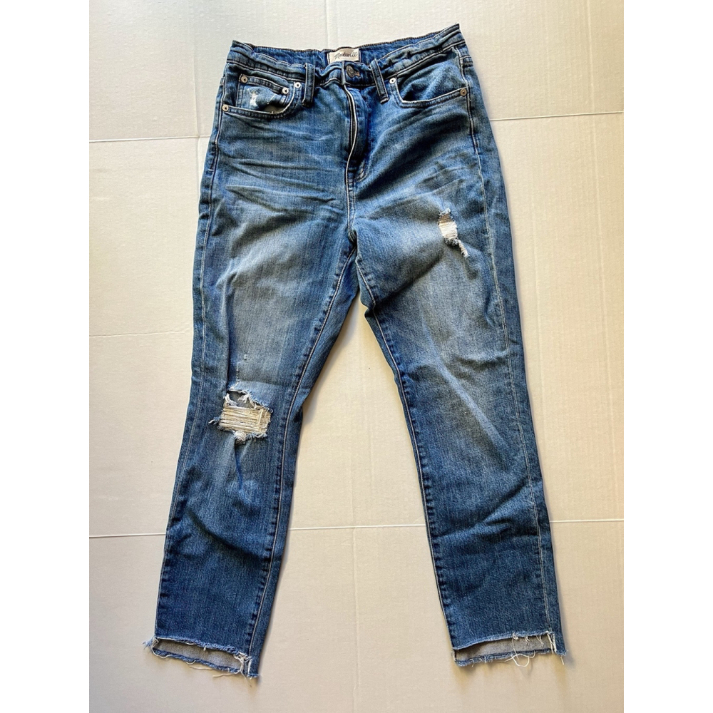 Madewell Jeans Women’s Size 27 The High-Rise Slim Boy Distressed Raw Hem